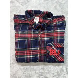 Gap Pendleton Flannel Pajama Top Womens SZ XL‎ Red/Blue Tartan Plaid Sleepwear